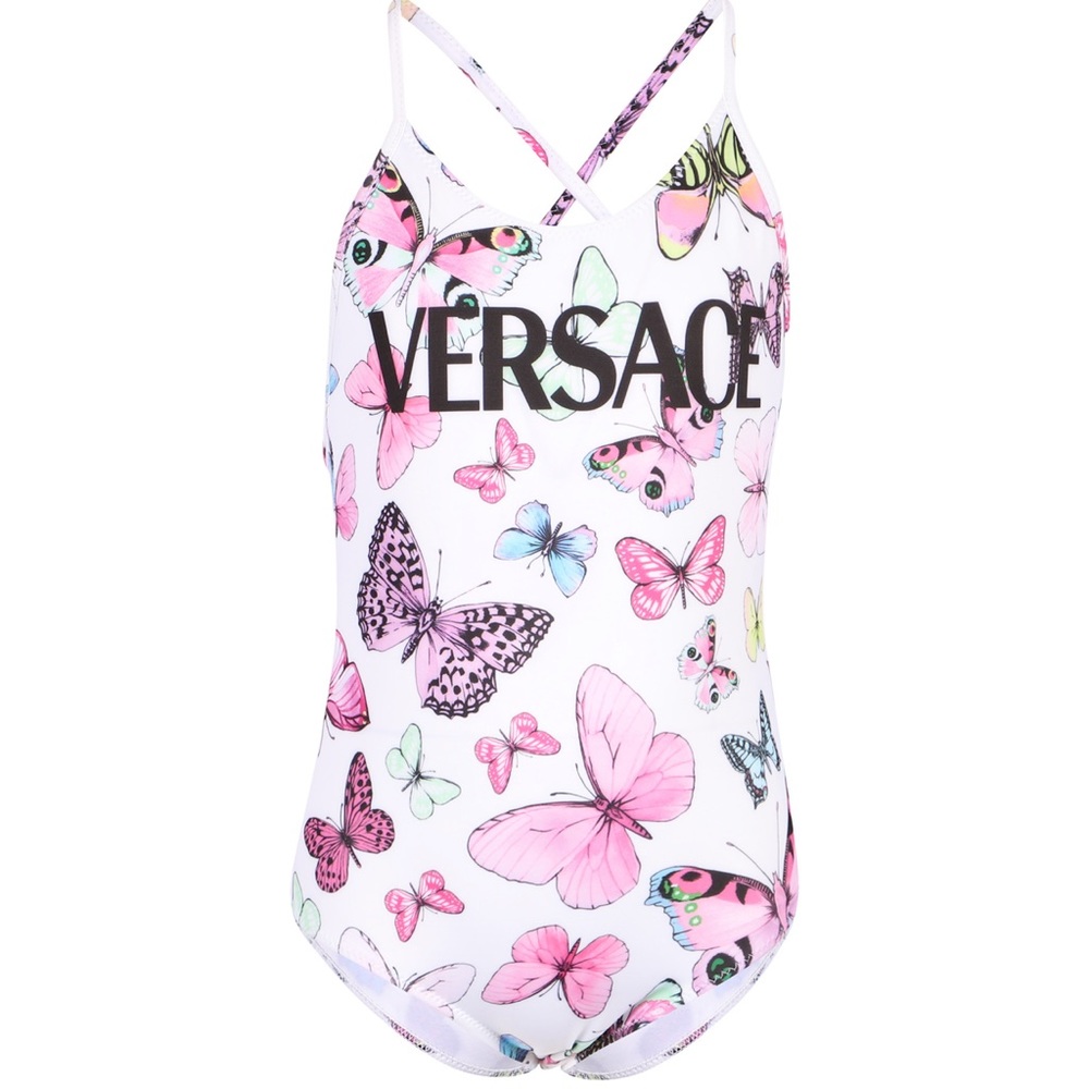 Lil girls Versace butterfly swimsuit. Worn once. Good condition